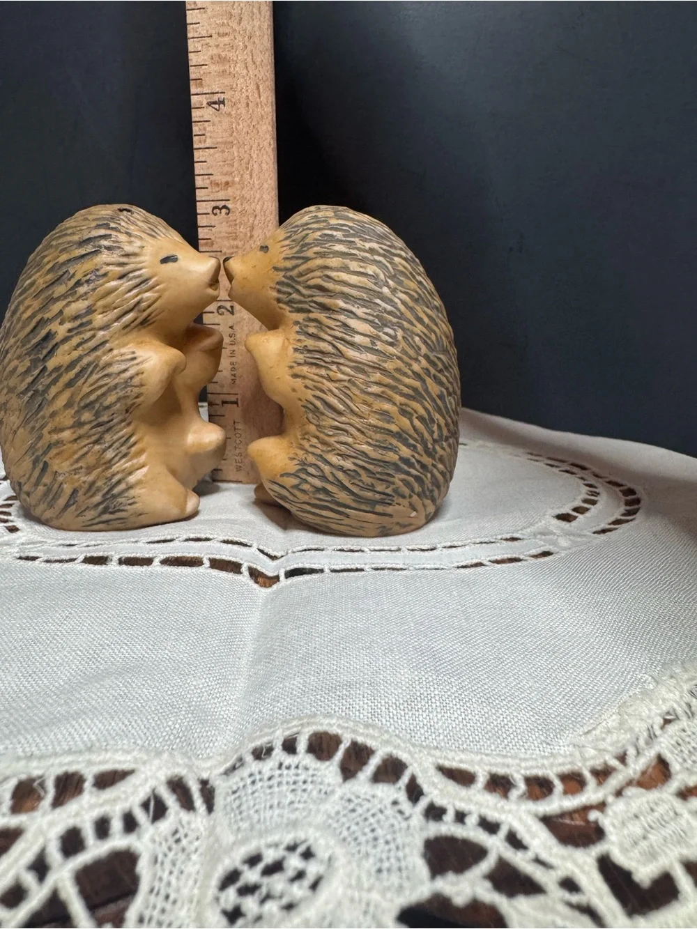 Ceramic hedgehog salt and pepper shakers